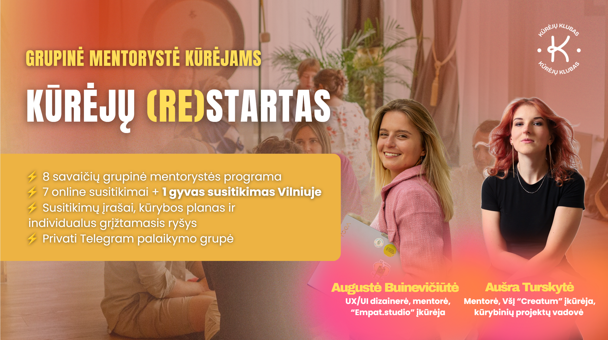 Kūrėjų (RE)STARTAS – grupinės mentorystės programa kūrėjams